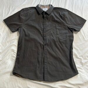 Craft + Flow Men's Medium Short Sleeve Button Down Shirt Brown